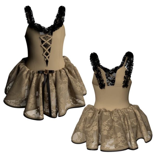 tutu danza bretelle con inserto in rete o pizzo tup252922