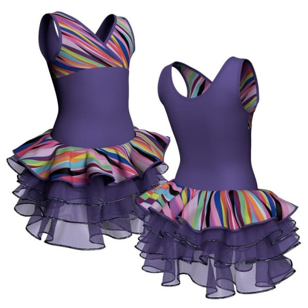 tutu danza canotta con inserto fantasia tuz500t222222