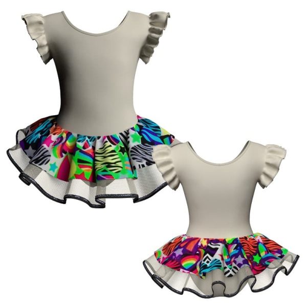 tutu danza con copritulle fantasy e maniche a volant tuc280156