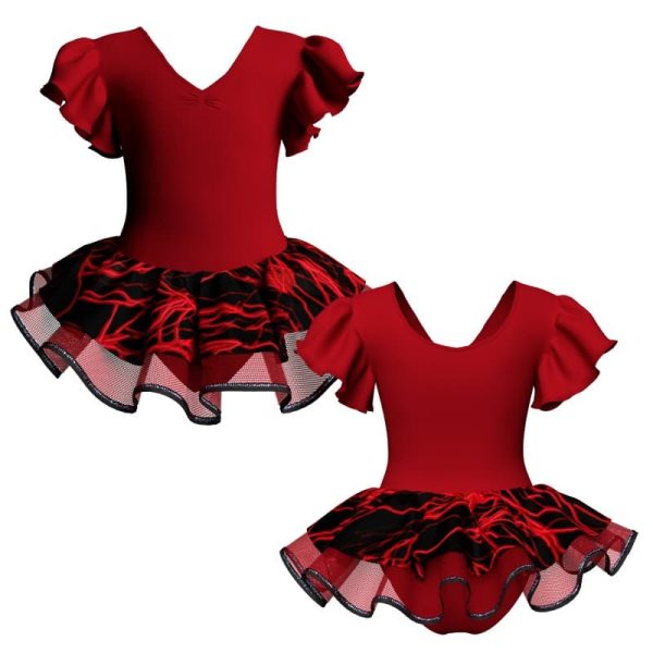 tutu danza con copritulle fantasy e maniche a volant tuc280956