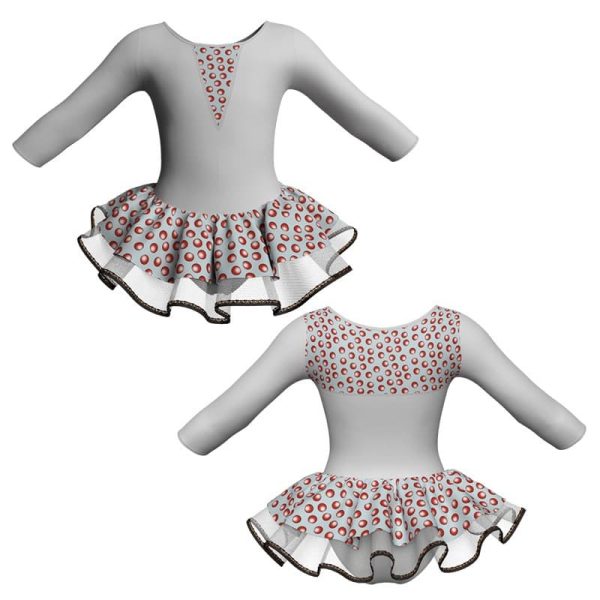 tutu danza con copritulle maniche 3 4 e inserto sk1001lcb11612