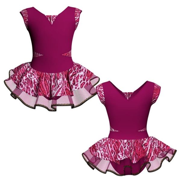 tutu danza con copritulle maniche aletta e inserto sk1001lcb115ss