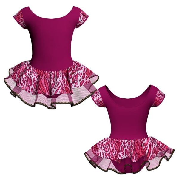 tutu danza con copritulle maniche aletta e inserto sk1001lcb408t