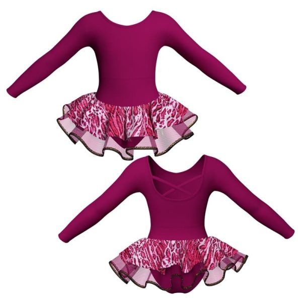 tutu danza con copritulle maniche lunghe e inserto sk1001lcb228123