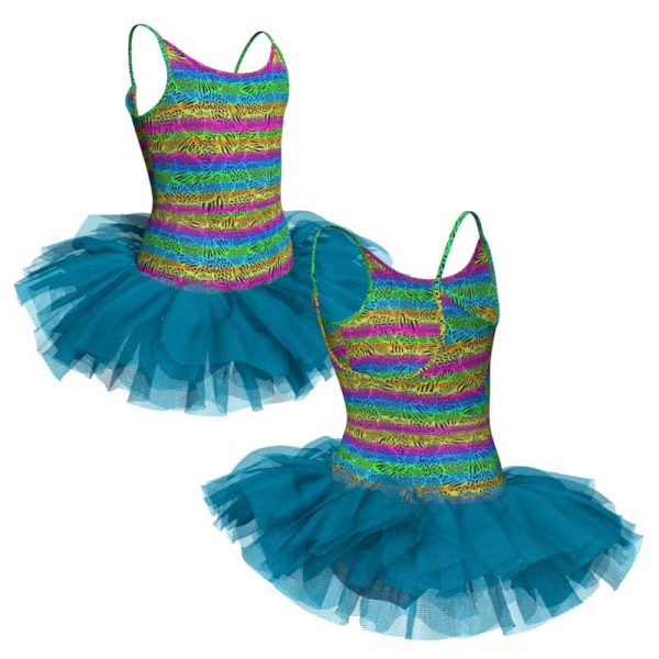 tutu danza in lycra stampata bretelle con inserto tuv21522