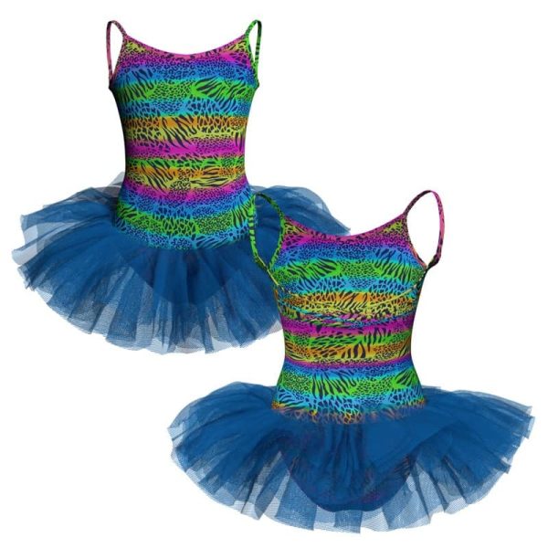 tutu danza in lycra stampata bretelle con intreccio dietro tuv1014