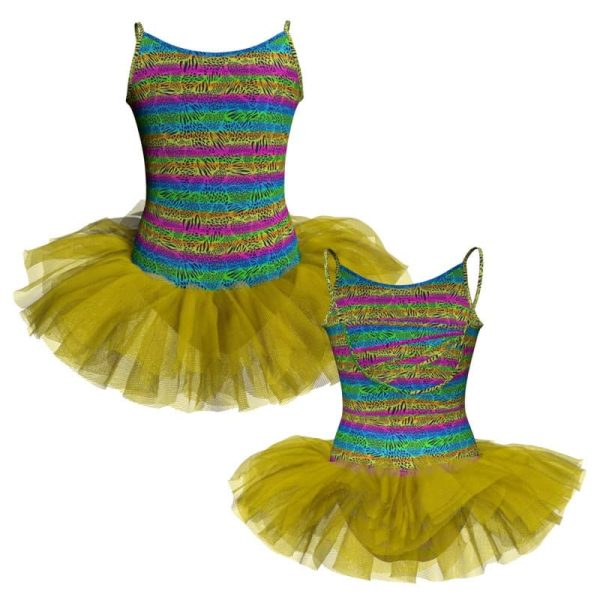 tutu danza in lycra stampata bretelle con intreccio dietro tuv235