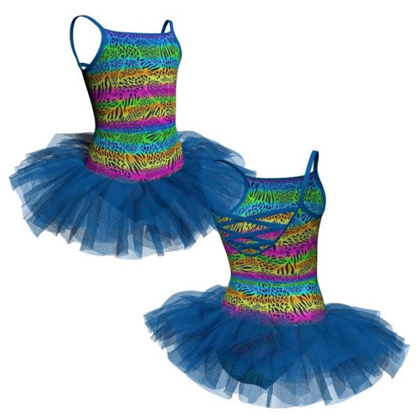 tutu danza in lycra stampata bretelle con intreccio dietro tuv4272