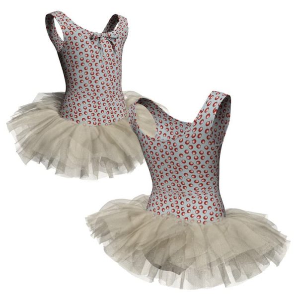 tutu danza in lycra stampata canotta con fiocchetto tuvb3004