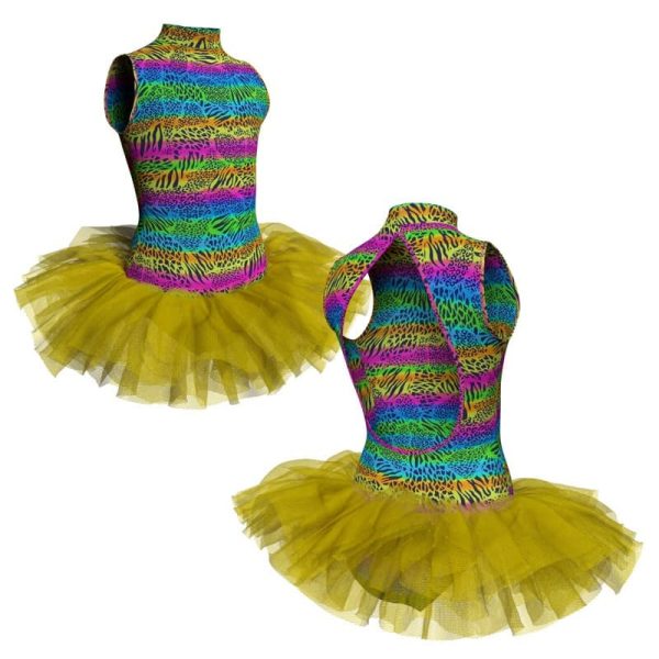 tutu danza in lycra stampata canotta scollo americana tuv5102