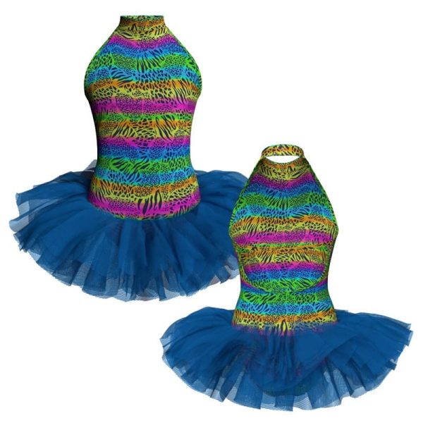 tutu danza in lycra stampata canotta scollo americana tuv513