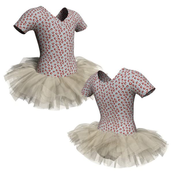 tutu danza in lycra stampata manica corta tuv100822