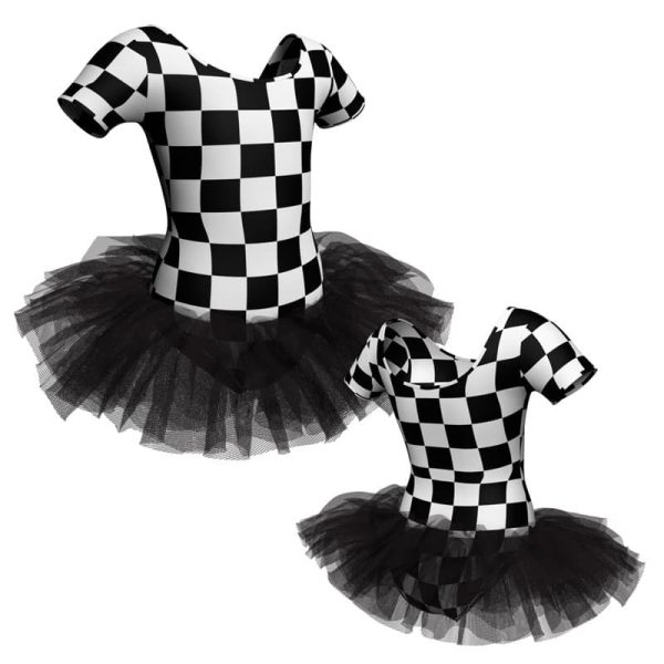 tutu danza in lycra stampata manica corta tuv407