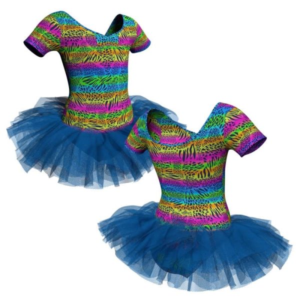 tutu danza in lycra stampata manica corta tuv473