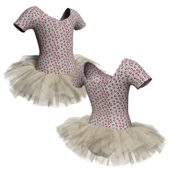 tutu danza in lycra stampata manica corta tuv47322