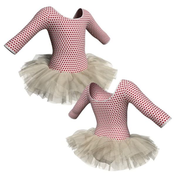 tutu danza in lycra stampata maniche 3 4 tuv40622