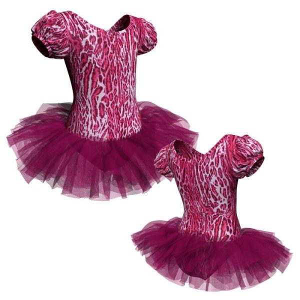 tutu danza in lycra stampata maniche a palloncino tuv3001