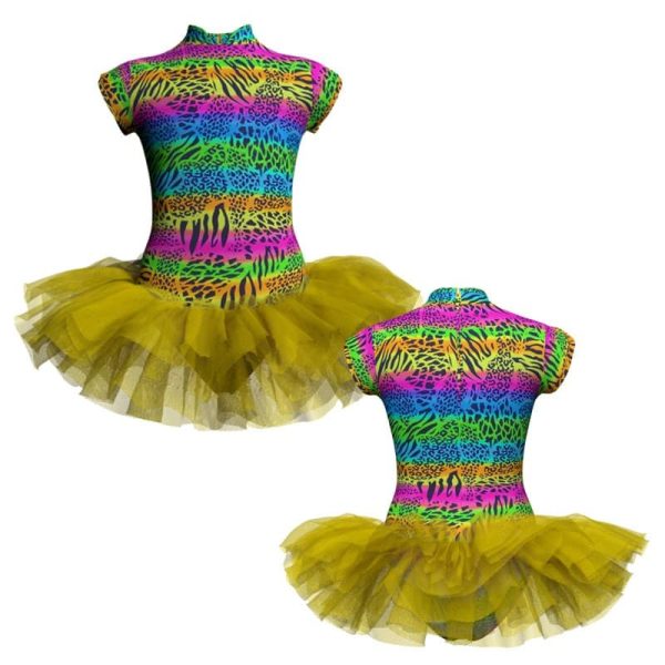 tutu danza in lycra stampata maniche aletta con inserto tuv2601