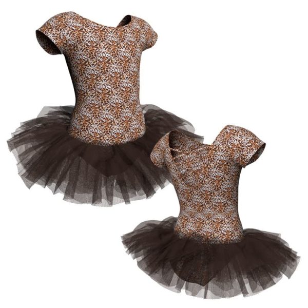 tutu danza in lycra stampata maniche aletta tuv216