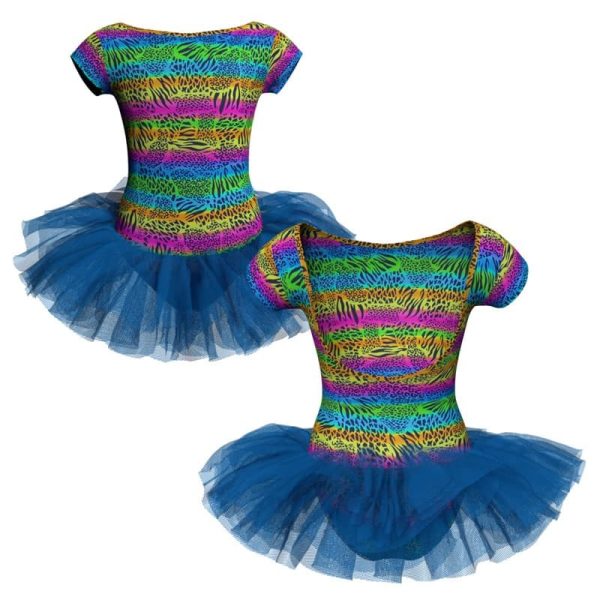 tutu danza in lycra stampata maniche aletta tuv300522