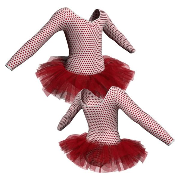 tutu danza in lycra stampata maniche lunghe tuv3004