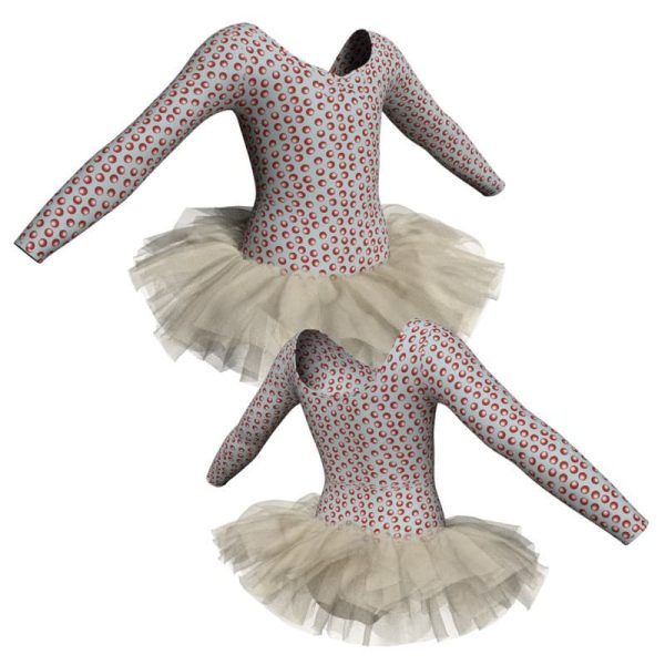 tutu danza in lycra stampata maniche lunghe tuv300411