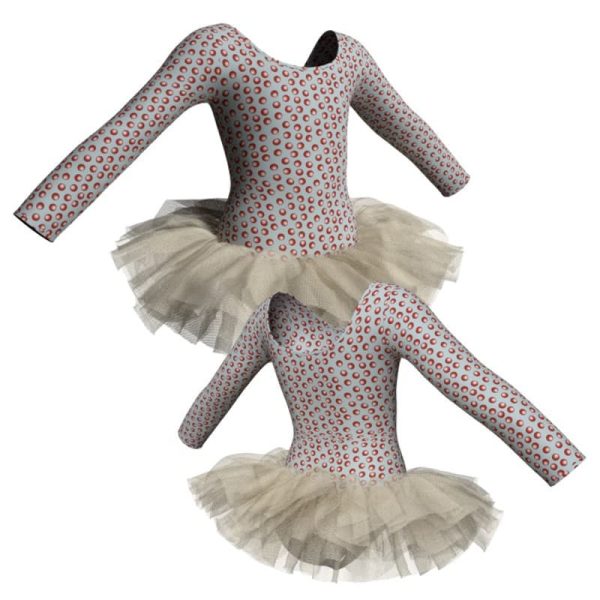 tutu danza in lycra stampata maniche lunghe tuv405