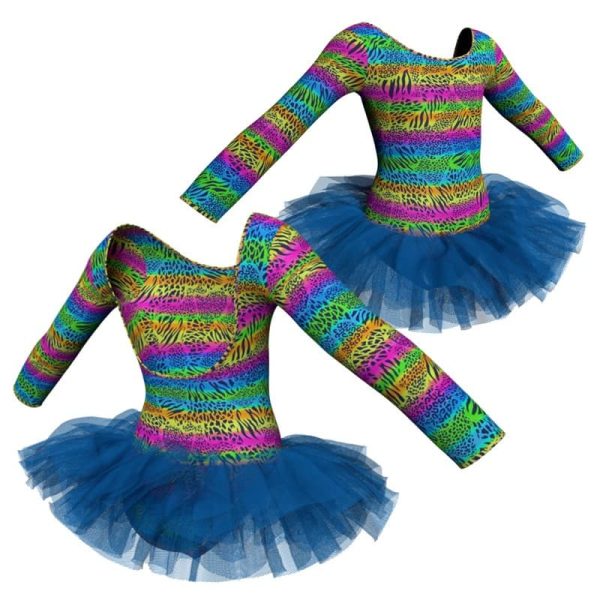 tutu danza in lycra stampata maniche lunghe tuv411