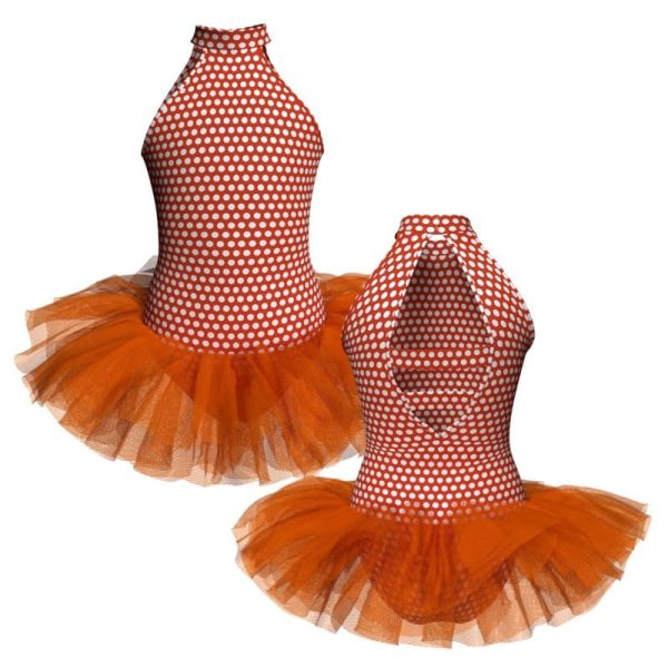 tutu danza in lycra stampata scollo americana con intreccio dietro tuv225