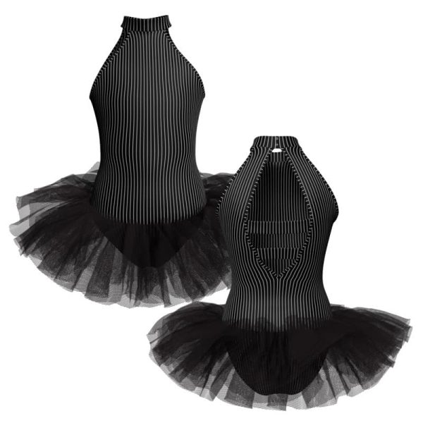 tutu danza in lycra stampata scollo americana con intreccio dietro tuv22522