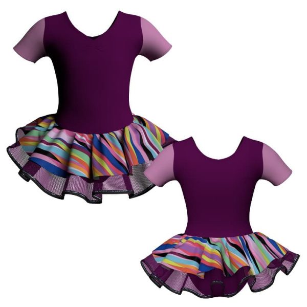 tutu danza manica corta con copritulle fantasy tuc1008t567