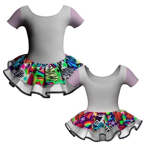 tutu danza manica corta con copritulle fantasy tuc407t567