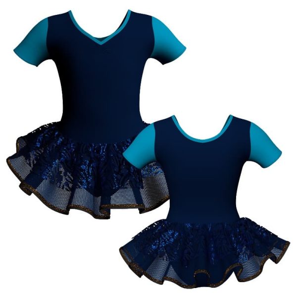 tutu danza manica corta con inserto sk1001lcs1008t666