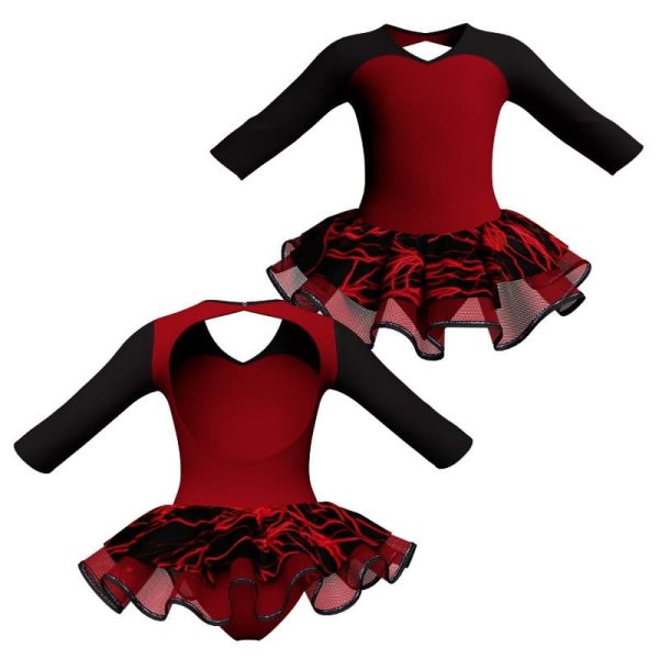 tutu danza maniche 3 4 con copritulle fantasy tuc12623