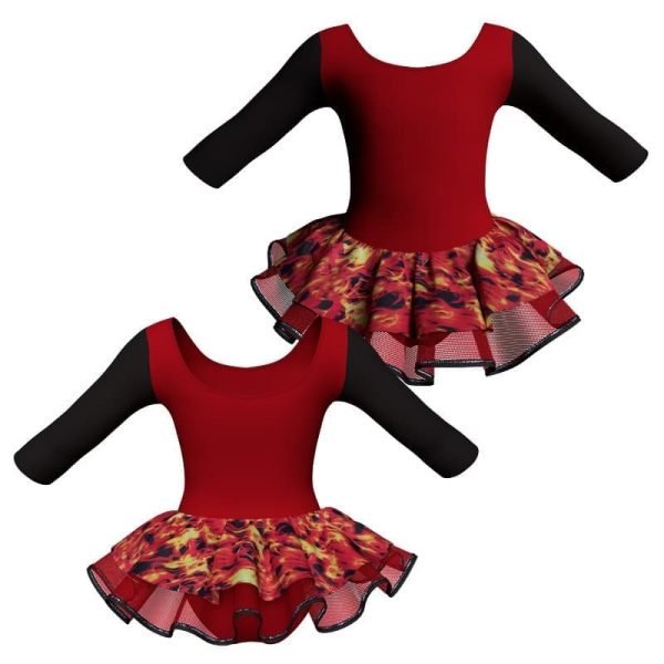 tutu danza maniche 3 4 con copritulle fantasy tuc406t56