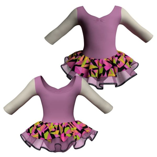 tutu danza maniche 3 4 con copritulle fantasy tuc452t56