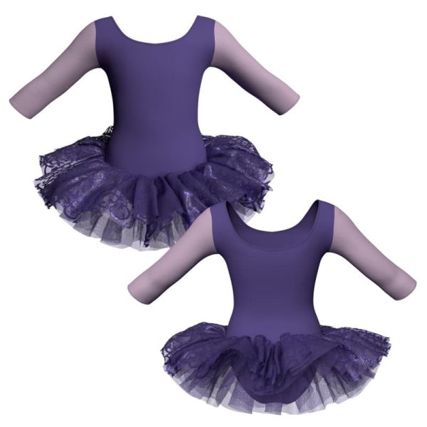 tutu danza maniche 3 4 con copritulle tua406t