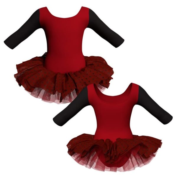 tutu danza maniche 3 4 con copritulle tua406t45