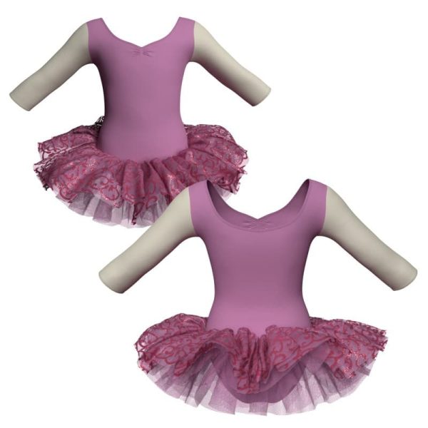 tutu danza maniche 3 4 con copritulle tua452t12