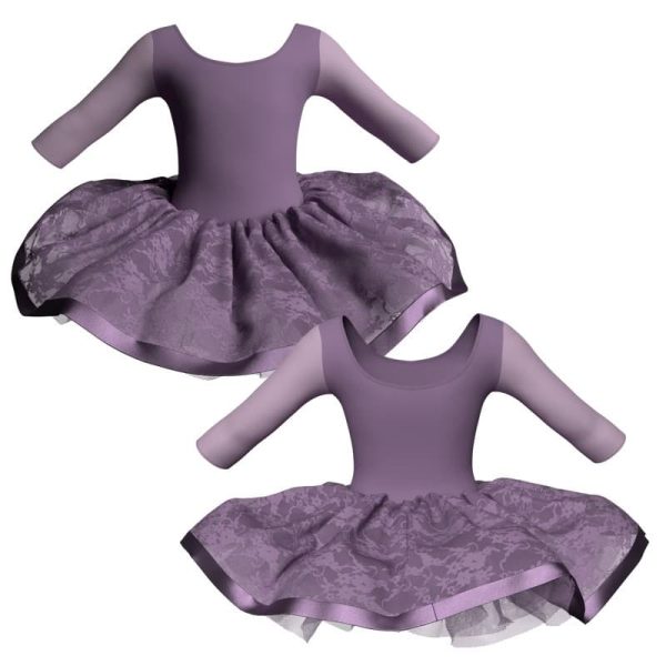 tutu danza maniche 3 4 con inserto e copritulle in pizzo tui406t45