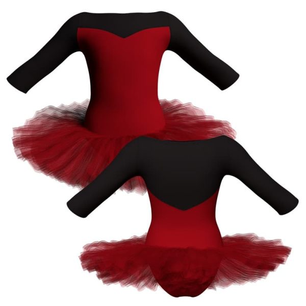 tutu danza maniche 3 4 con inserto tuq10522