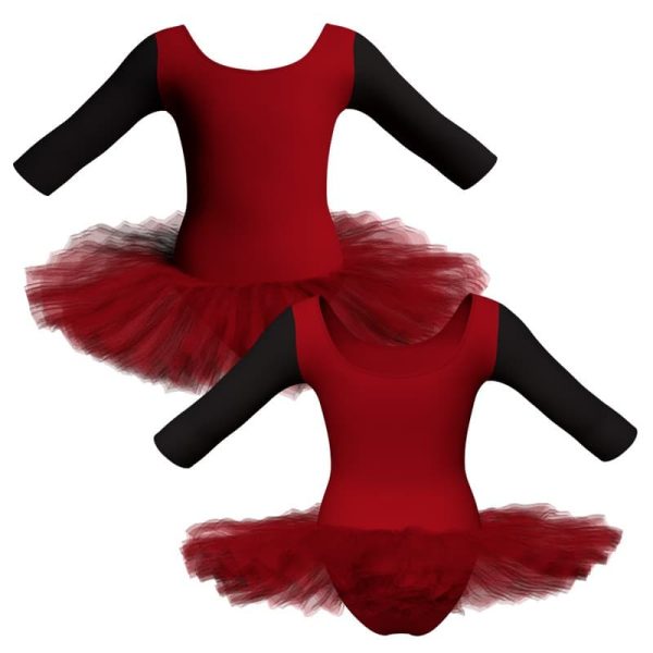 tutu danza maniche 3 4 con inserto tuq406t11