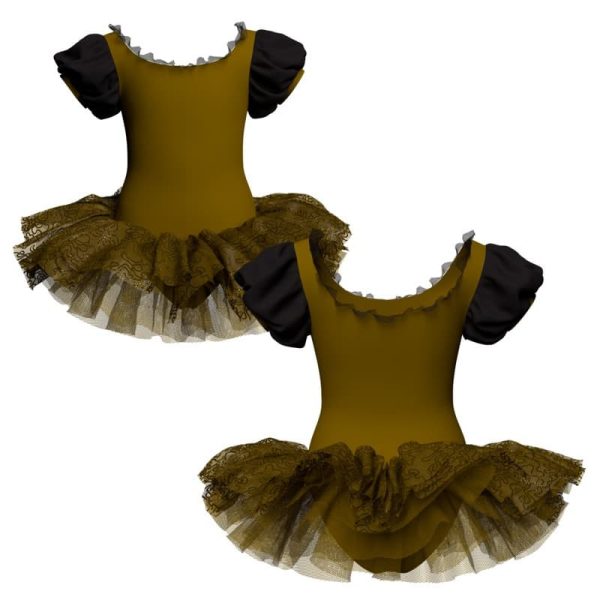 tutu danza maniche a palloncino con copritulle tua260345