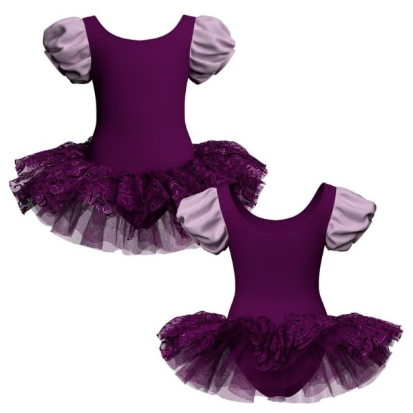 tutu danza maniche a palloncino con copritulle tua264134