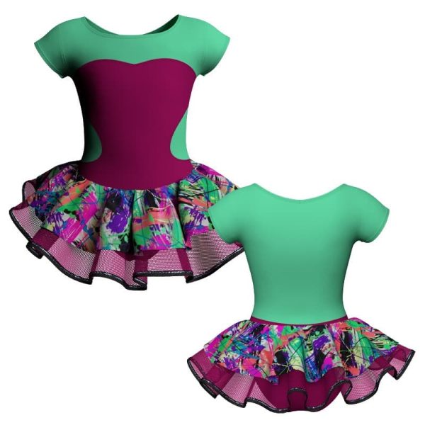 tutu danza maniche aletta con copritulle fantasy tuc1001