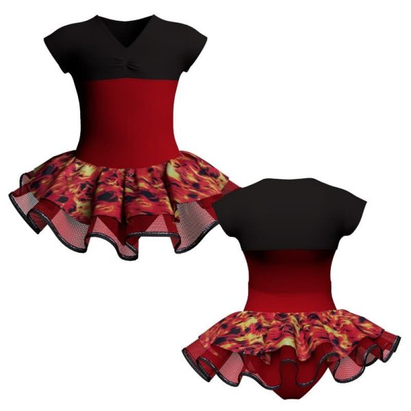 tutu danza maniche aletta con copritulle fantasy tuc122