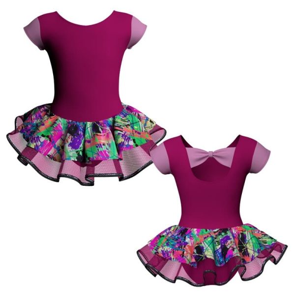 tutu danza maniche aletta con copritulle fantasy tuc210t23