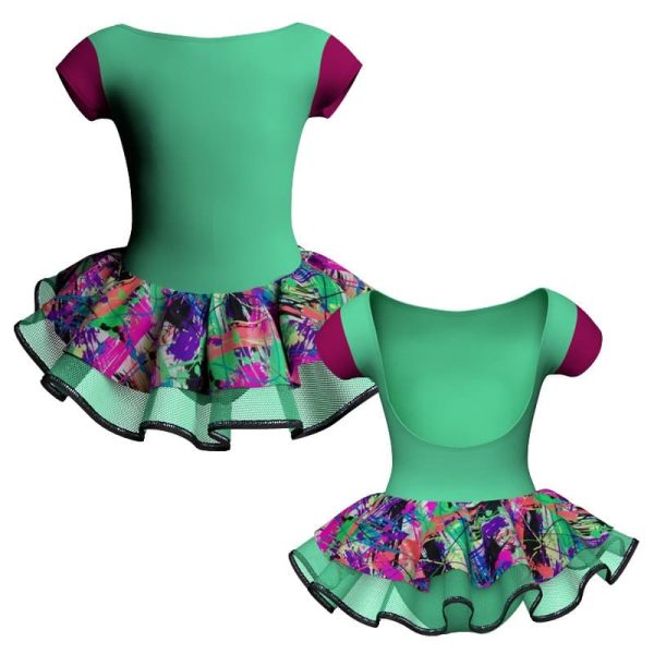 tutu danza maniche aletta con copritulle fantasy tuc3005t45