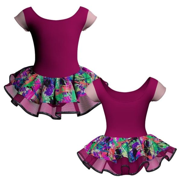 tutu danza maniche aletta con copritulle fantasy tuc408t678