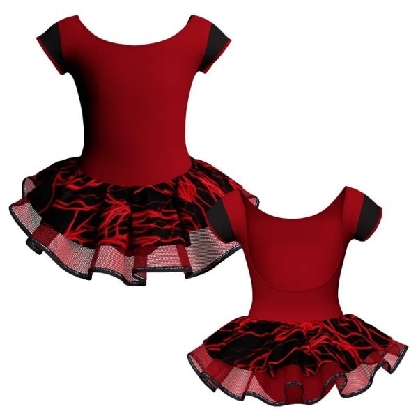 tutu danza maniche aletta con copritulle fantasy tuc414t